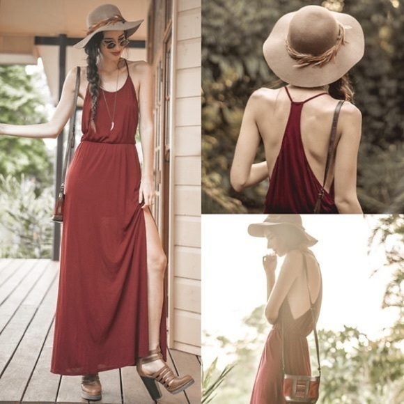 Gypsy Warrior Dresses & Skirts - 🎉 Host Pick 🎉 NWT Gypsy Warrior M Red Shade Boho Chic Maxi Dress